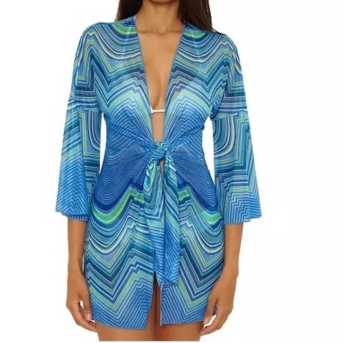 Becca Women's Summer Sunrise Tie-Front Cover-Up Tunic Nwot Size Small